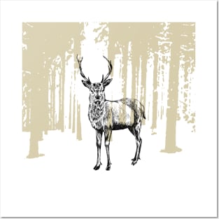 Deer print Posters and Art